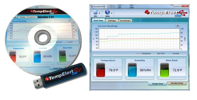 USB PC Thermometer Temperature Measurement Real Time Data Logger Recorder  Remote Email Alarm Monitor Gold Temper HID